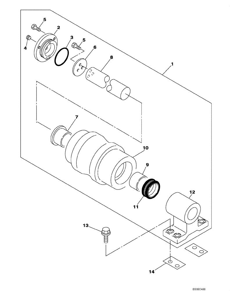 Схема запчастей Case CX350B - (05-02) - TRACK - ROLLER, UPPER (11) - TRACKS/STEERING