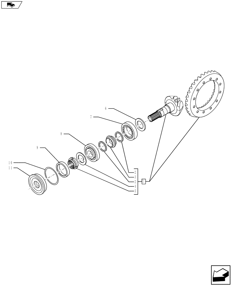 Схема запчастей Case 580SN WT - (27.106.0201) - REAR AXLE - BEVEL GEAR (27) - REAR AXLE SYSTEM