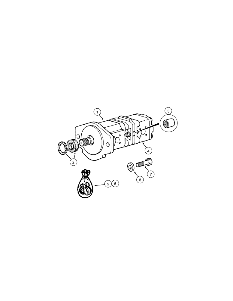 Схема запчастей Case 885 - (08-078[01]) - BRAKE AND STEERING - HYDRAULIC PUMP (08) - HYDRAULICS