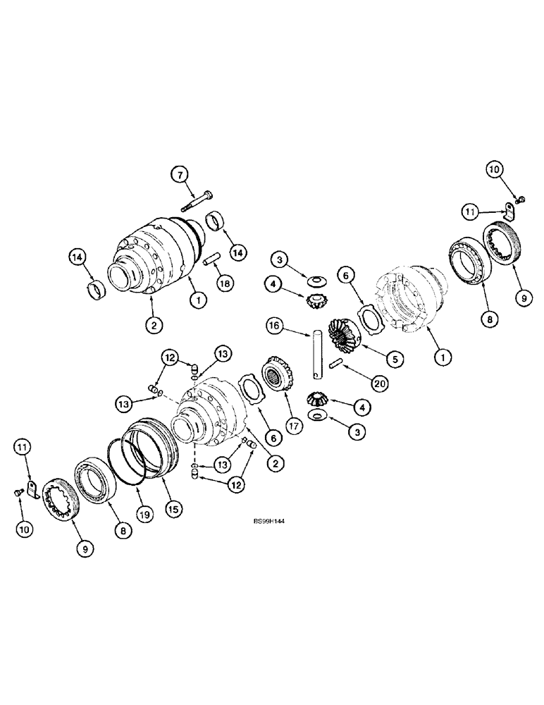 Схема запчастей Case 570LXT - (6-106) - REAR DRIVE AXLE, DIFFERENTIAL (06) - POWER TRAIN