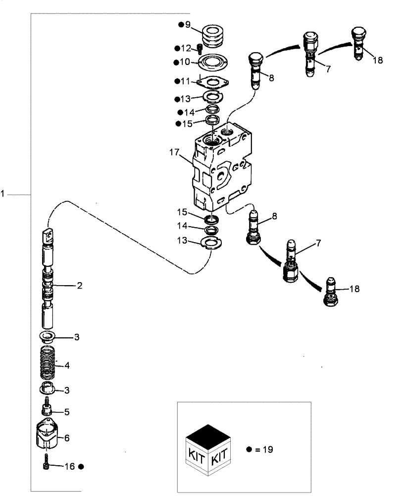 Схема запчастей Case 650L - (35.350.02) - VALVE SECTION, TILT, ANGLE, AND AUXILIARY (35) - HYDRAULIC SYSTEMS