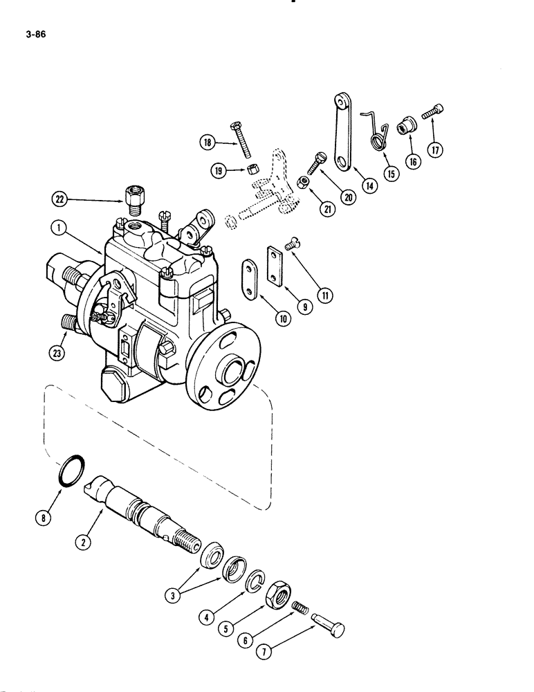 Схема запчастей Case 1835B - (3-86) - INJECTION PUMP, 188 DIESEL ENGINE (03) - FUEL SYSTEM