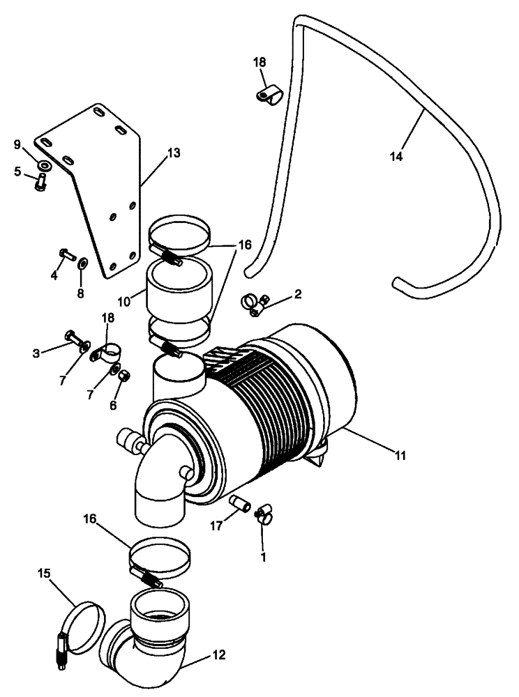 Схема запчастей Case 650L - (10.202.02) - AIR CLEANER - MOUNTING (10) - ENGINE