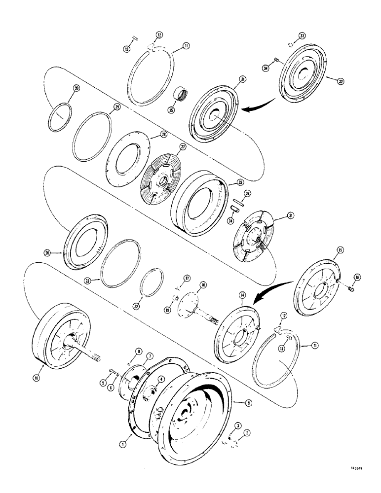 Схема запчастей Case 680CK - (070) - TRANSMISSION, FORWARD AND REVERSE CLUTCH (21) - TRANSMISSION