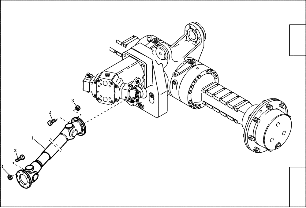 Схема запчастей Case 21D - (07.010[001]) - PROP SHAFT INSTALLATION (S/N 561101-UP) No Description