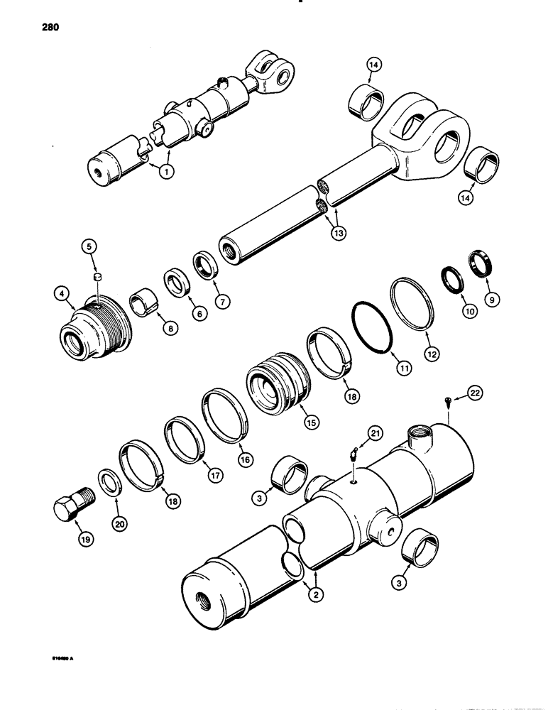 Схема запчастей Case 780B - (280) - G103753 LOADER BUCKET TILT CYLINDER (08) - HYDRAULICS