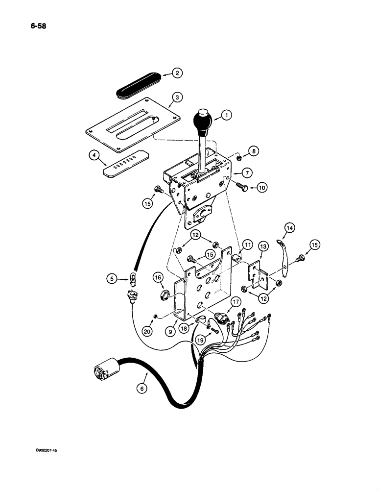 Схема запчастей Case 1085C - (6-58) - TRANSMISSION SHIFT CONTROL (06) - POWER TRAIN