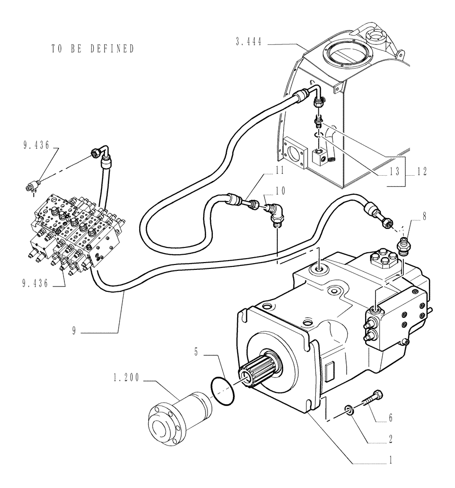 Схема запчастей Case 1850K - (3.435[01]) - EQUIPMENT PUMP (04) - UNDERCARRIAGE