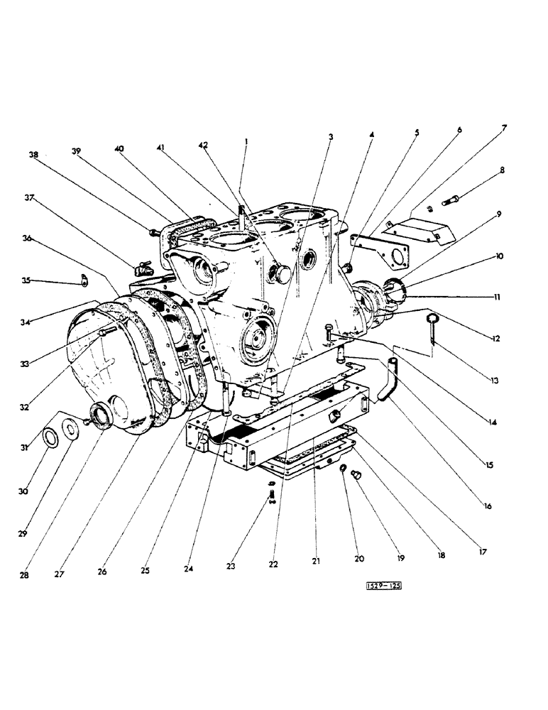 Схема запчастей Case 1529 - (038) - CYLINDER BLOCK (10) - ENGINE