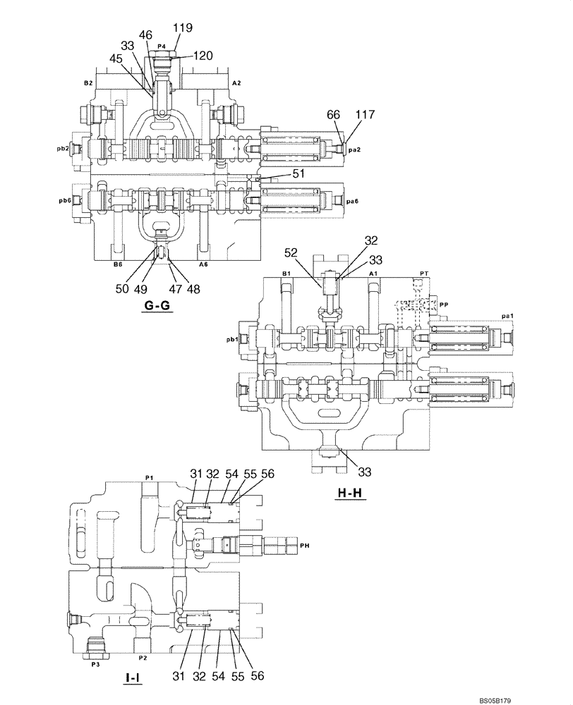 Схема запчастей Case CX225SR - (08-61) - VALVE ASSY, CONTROL (08) - HYDRAULICS