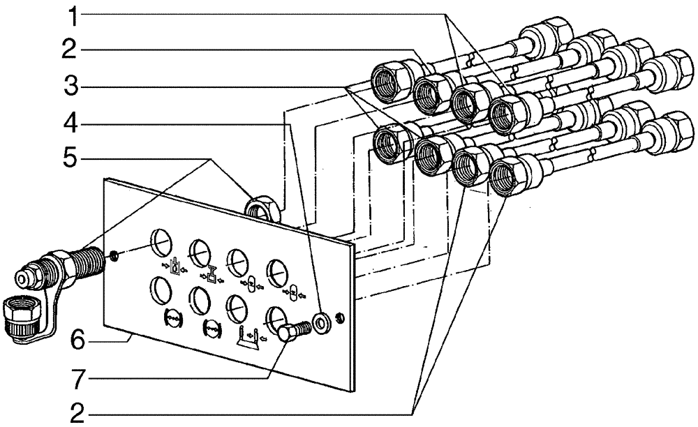 Схема запчастей Case 885B - (08-32[01]) - DIAGNOSTIC TEST PANEL (08) - HYDRAULICS