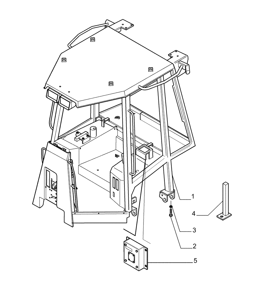 Схема запчастей Case 1850K LT - (9.651[01]) - ROPS CANOPY - STRUCTURE - OPTIONAL CODE 76078131 (19) - OPTIONS