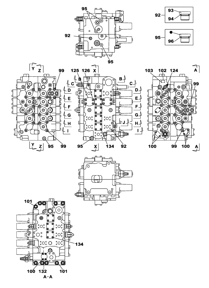 Схема запчастей Case CX470C - (08-201-00[01]) - CONTROL VALVE (07) - HYDRAULIC SYSTEM