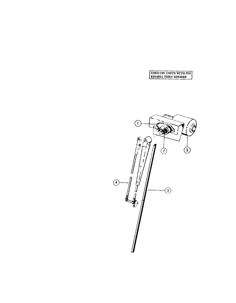 Схема запчастей Case 980B - (100[01]) - WINDSHIELD WIPER KIT USED ON UNITS WITH PIN 6204051 THRU 6204069 (05) - UPPERSTRUCTURE CHASSIS