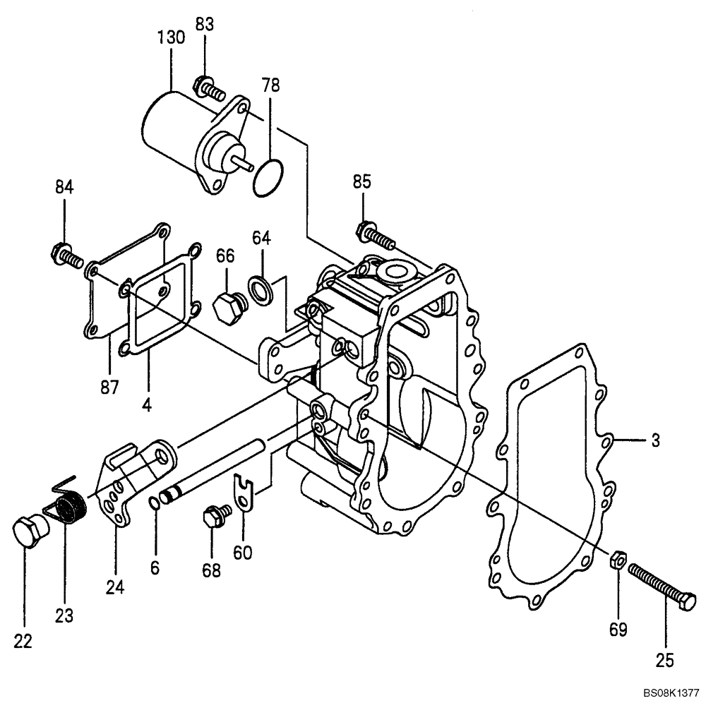 Схема запчастей Case CX50B - (08-012) - GOVERNOR ENGINE COMPONENTS