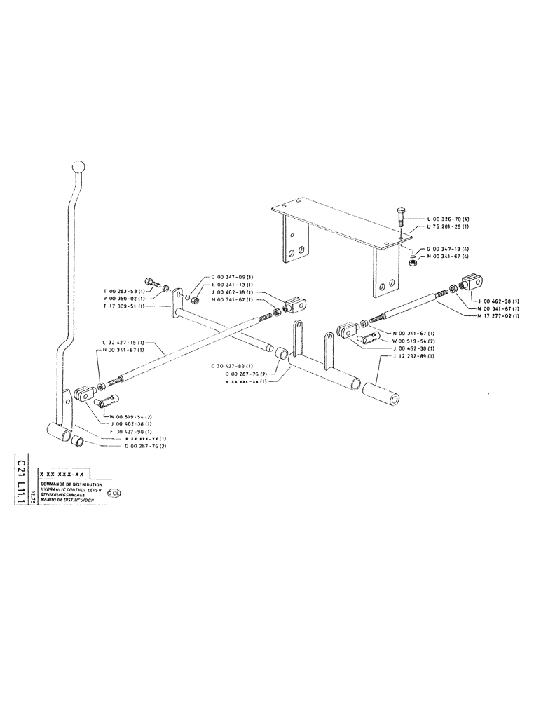 Схема запчастей Case RC200 - (036) - HYDRAULIC CONTROL LEVER 