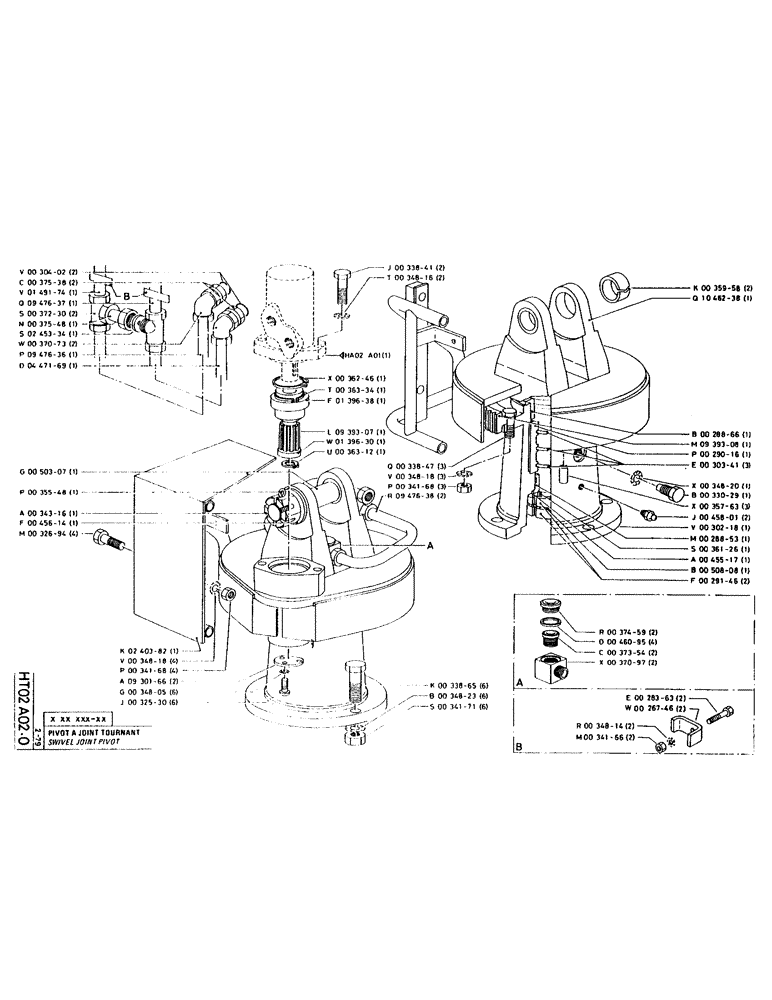 Схема запчастей Case LC80 - (191) - SWIVEL JOINT PIVOT 