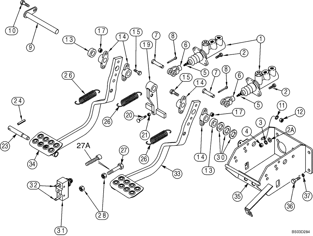 Схема запчастей Case 590SM - (07-03) - BRAKE - PEDALS (07) - BRAKES