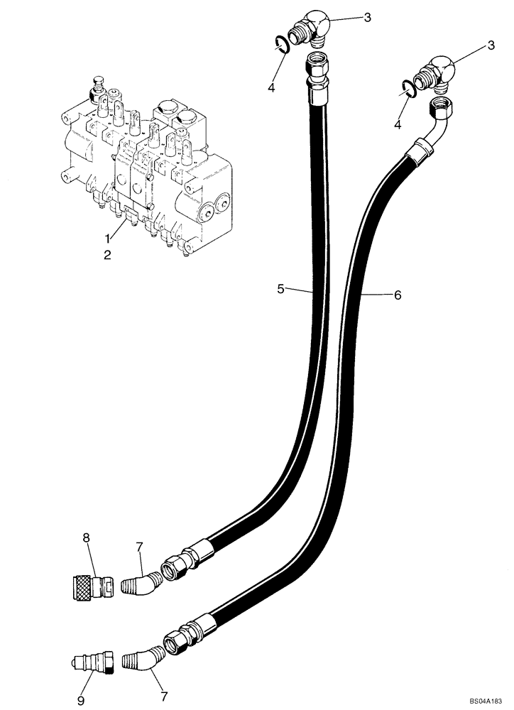 Схема запчастей Case 60XT - (08-31) - HYDRAULIC SYSTEM - BACKHOE SUPPLY AND RETURN (D100) (08) - HYDRAULICS