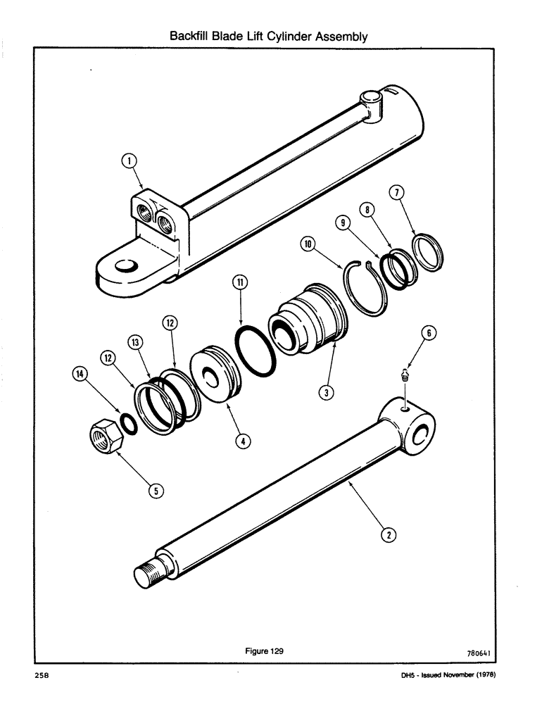 Схема запчастей Case DH5 - (258) - BACKFILL BLADE LIFT CYLINDER ASSEMBLY (35) - HYDRAULIC SYSTEMS