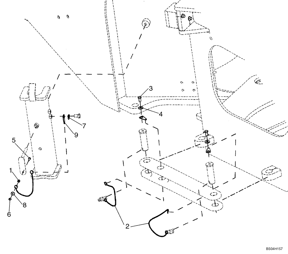 Схема запчастей Case 621D - (09-29) - FRAME, FRONT- PIN TETHER MOUNTING (09) - CHASSIS