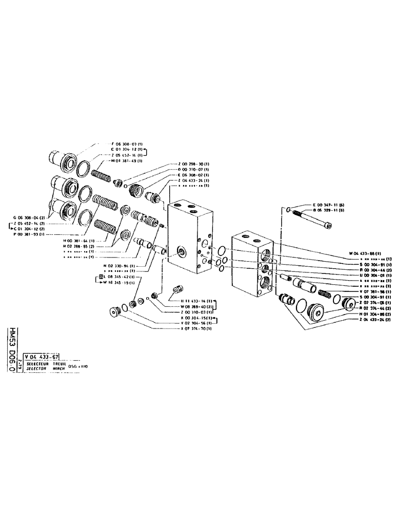 Схема запчастей Case LC80 - (190) - SELECTOR, WINCH 