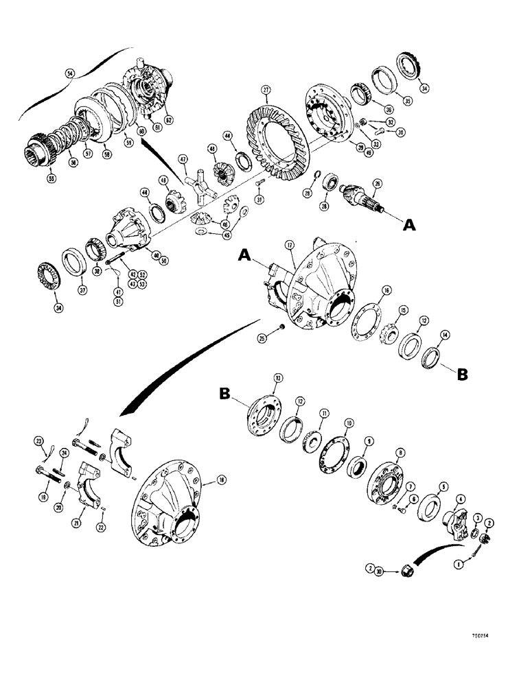 Схема запчастей Case 400C - (156) - PR154 DIFFERENTIAL (06) - POWER TRAIN