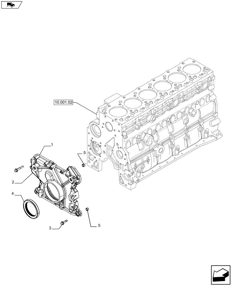 Схема запчастей Case F4HFE613T A004 - (10.102.02) - CRANKCASE COVERS (2853369) (10) - ENGINE