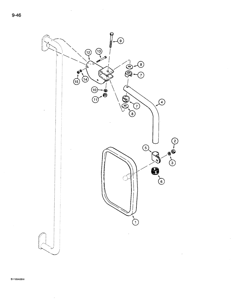 Схема запчастей Case 621 - (9-46) - OUTER MIRROR (09) - CHASSIS/ATTACHMENTS