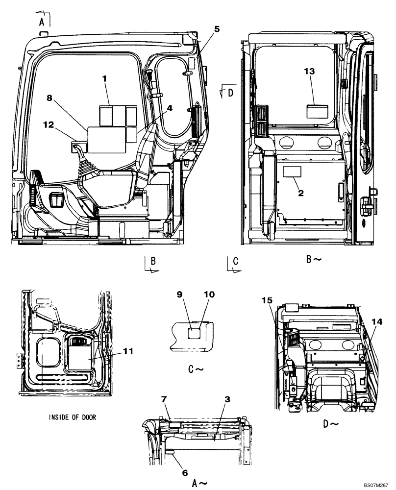 Схема запчастей Case CX135SR - (09-34) - DECAL - OPERATORS COMPARTMENT (09) - CHASSIS/ATTACHMENTS