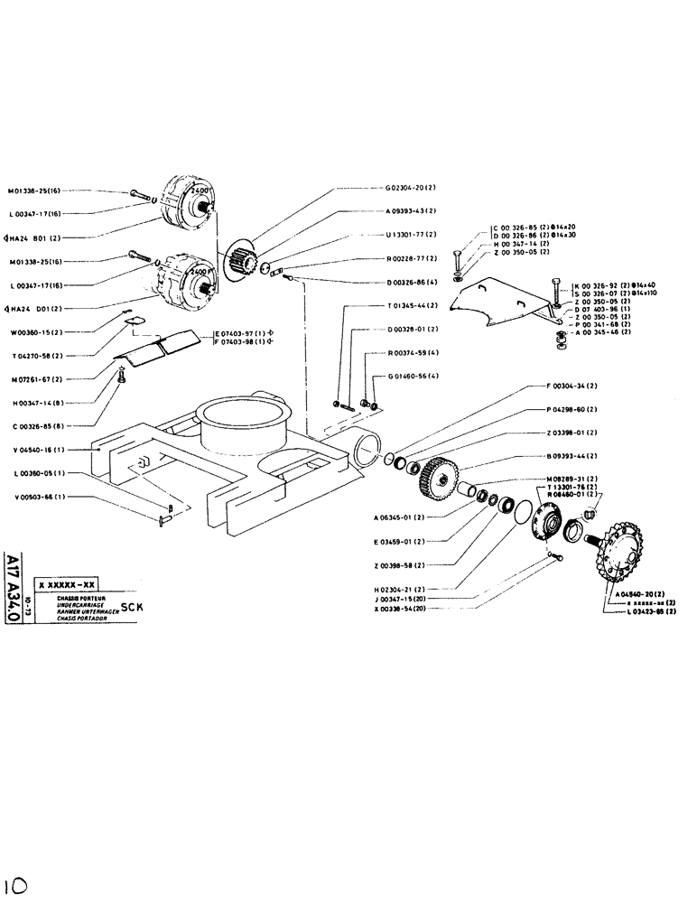 Схема запчастей Case SC150K - (010) - UNDERCARRIAGE SCK 