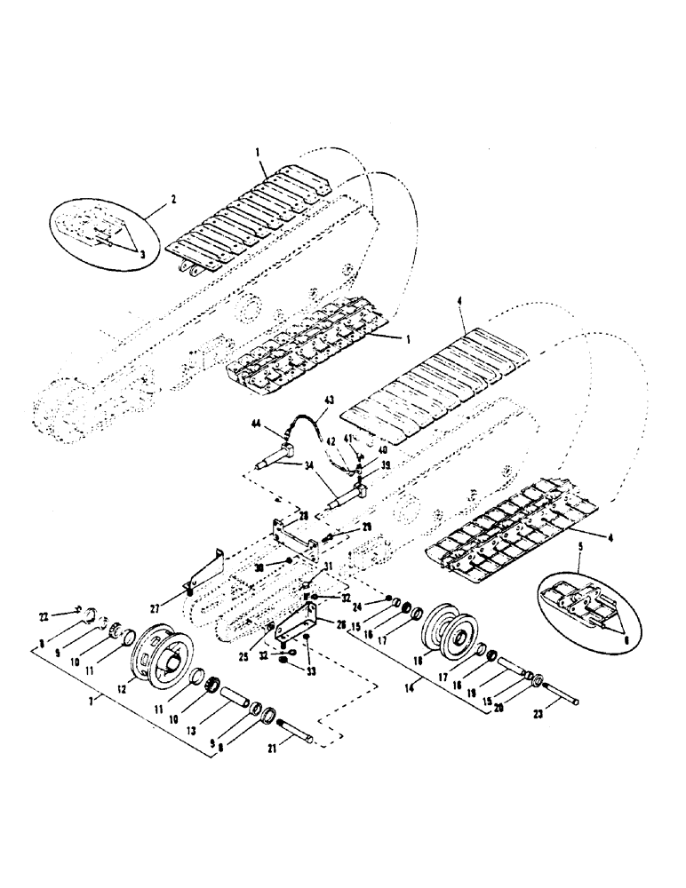 Схема запчастей Case 1000 - (06) - TRACKS, TRACK ROLLERS, TRACK ADJUSTING CYLINDER 