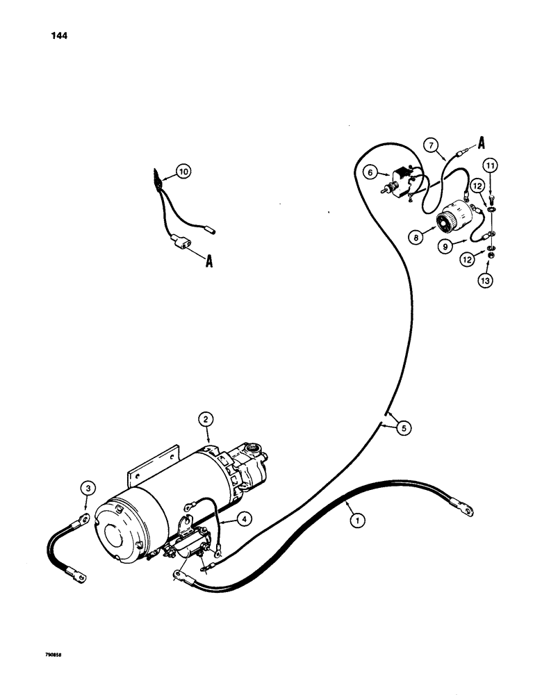 Схема запчастей Case W24C - (144) - ELECTRICAL SYSTEM, MANUAL AUXILIARY STEERING (04) - ELECTRICAL SYSTEMS