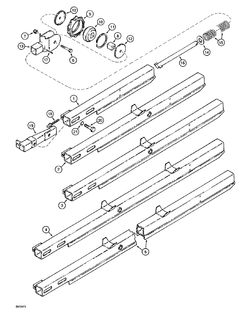 Схема запчастей Case TF300 - (9-30) - TRENCHER CHANNEL BOOM AND MOUNTING (09) - CHASSIS/ATTACHMENTS