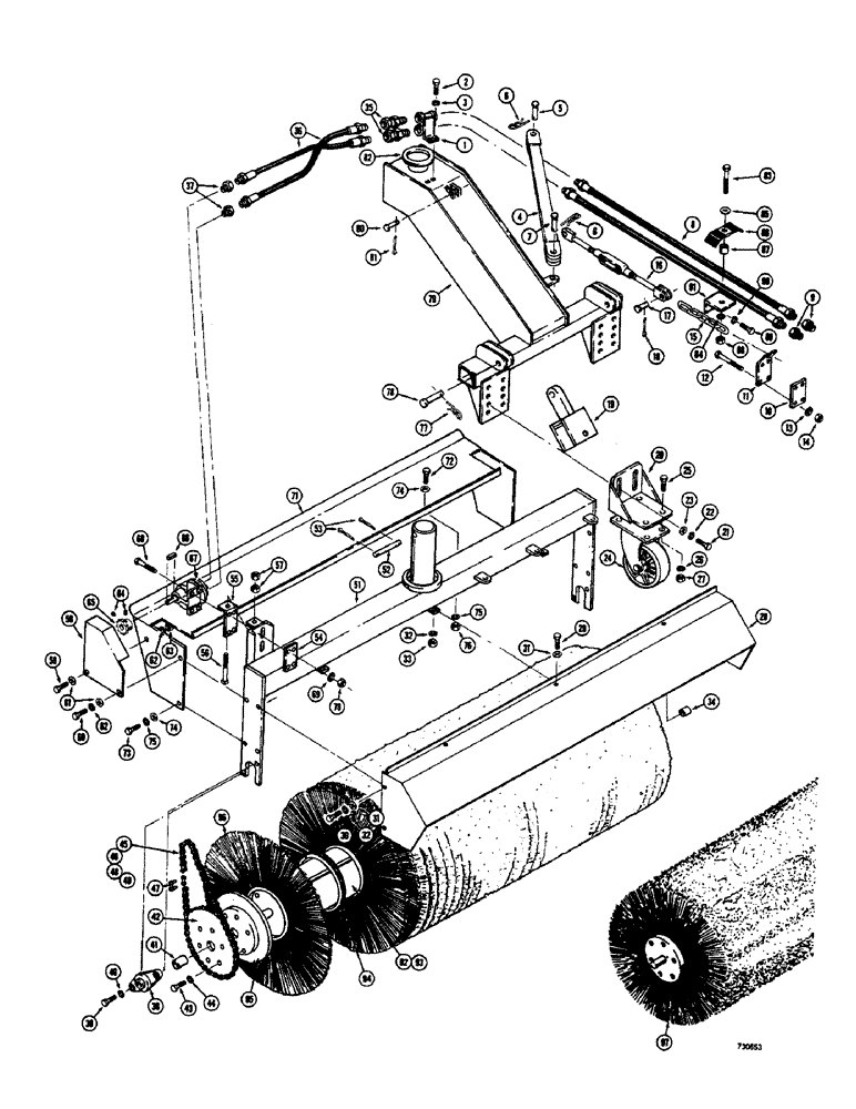 Схема запчастей Case 1700-SERIES - (212) - ANGLE BROOMS (89) - TOOLS