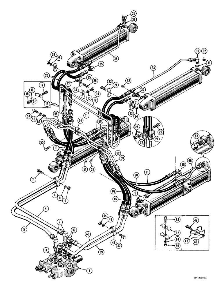 Схема запчастей Case 1000D - (230) - LOADER HYDRAULICS, USED ON TRACTOR SERIAL NO. 7104771 & AFTER (07) - HYDRAULIC SYSTEM