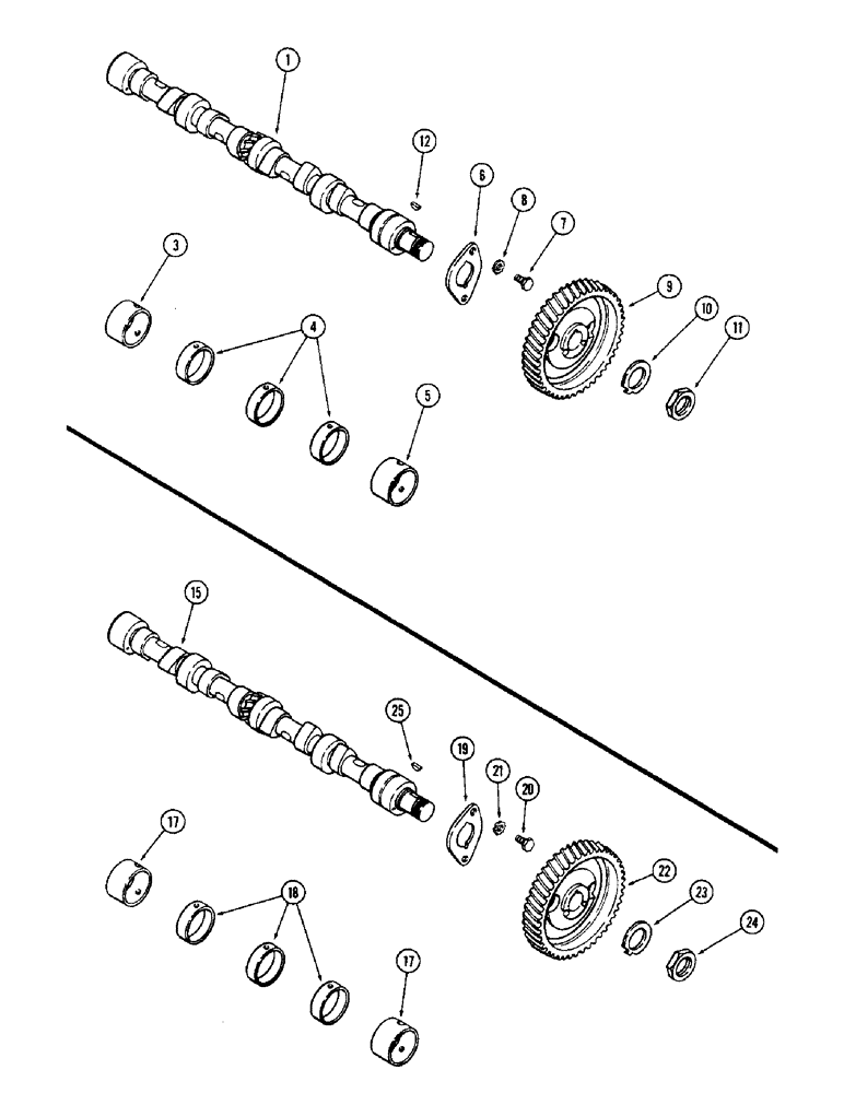 Схема запчастей Case 350 - (020) - CAMSHAFT, 188 DIESEL ENGINE, USED ENGINE SERIAL NO. 2859526 AND AFTER (01) - ENGINE