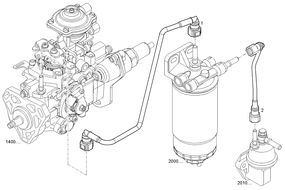 Схема запчастей Case F5CE9454G A001 - (2030.323) - FUEL LINES (10) - ENGINE