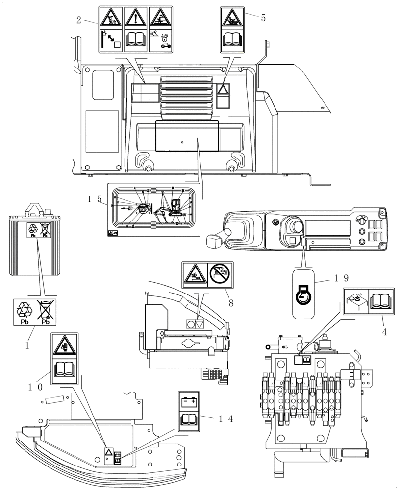 Схема запчастей Case CX31B - (4.520[07]) - DECALS - CAB (90) - PLATFORM, CAB, BODYWORK AND DECALS