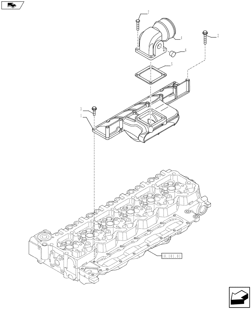 Схема запчастей Case F4HFE613U A006 - (10.254.01) - MANIFOLD - INTAKE (504114394-504165154) (10) - ENGINE