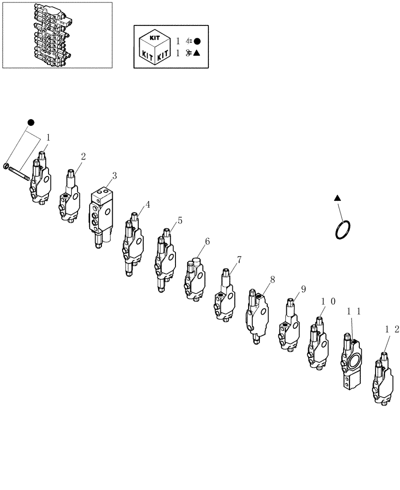 Схема запчастей Case CX22B - (1.050A[01]) - HYDRAULIC CONTROL VALVE - COMPONENTS (35) - HYDRAULIC SYSTEMS