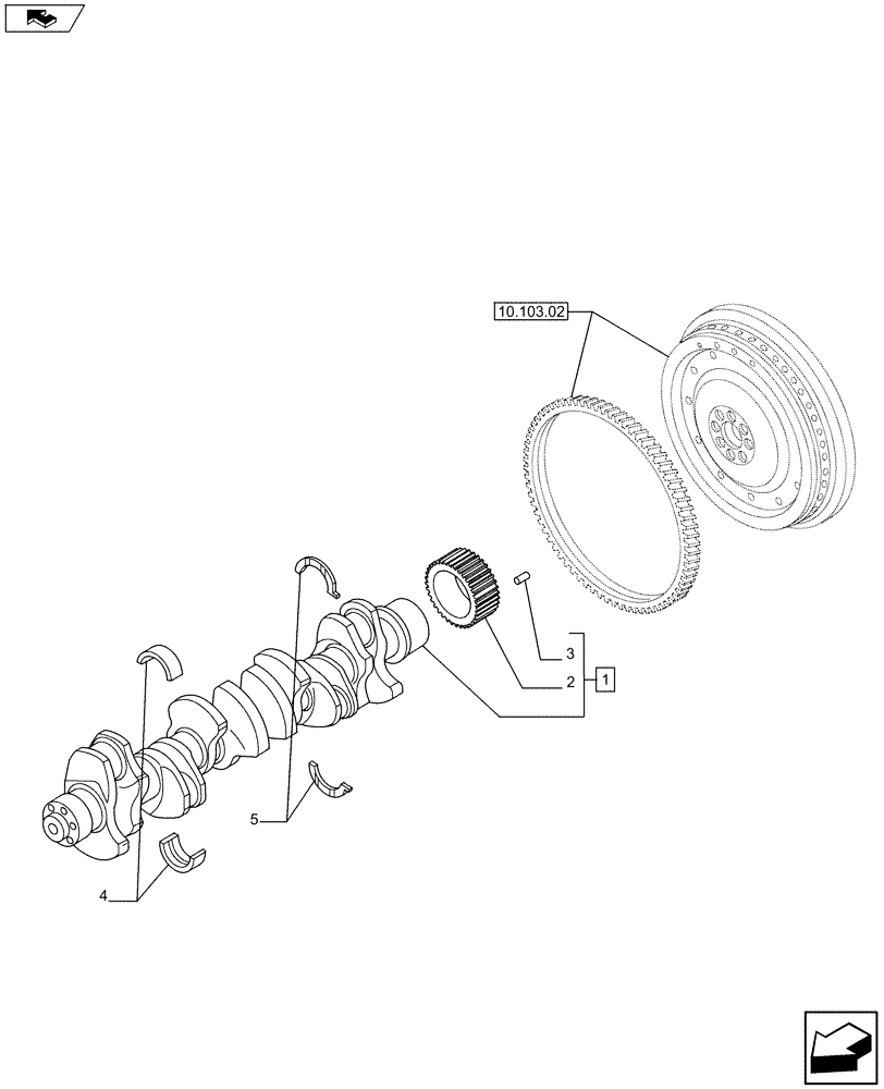 Схема запчастей Case F2CE9684E E017 - (10.103.01) - CRANKSHAFT & RELATED PARTS (504128792) (01) - ENGINE