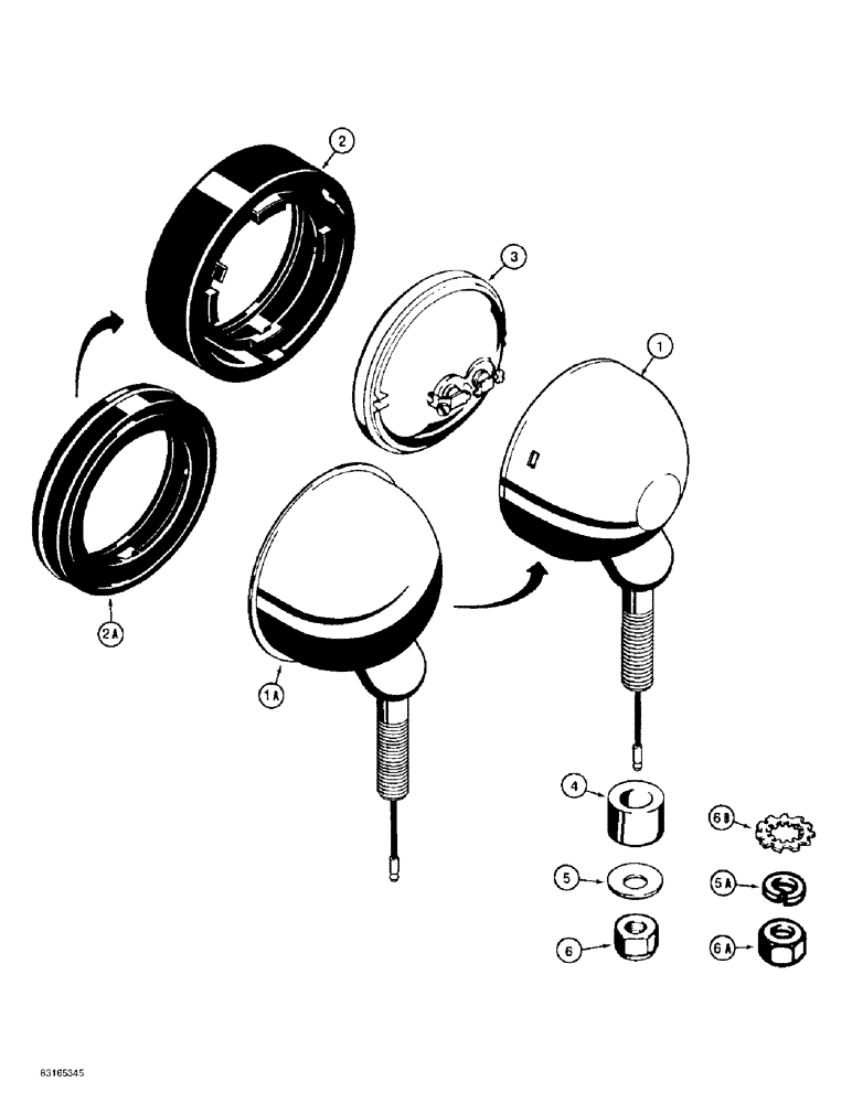 Схема запчастей Case 586E - (4-32) - LAMPS, FRONT LAMP (04) - ELECTRICAL SYSTEMS