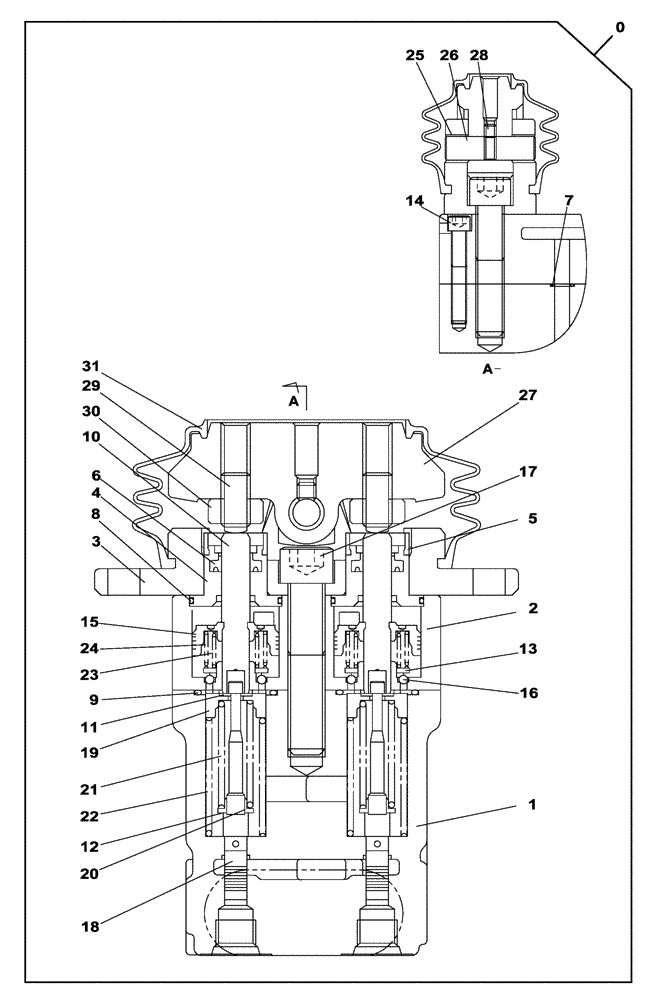 Схема запчастей Case CX210C NLC - (35.359.05) - FOOT CONTROL VALVE (35) - HYDRAULIC SYSTEMS