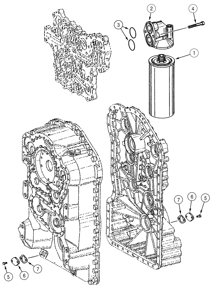 Схема запчастей Case 621D - (06-21) - TRANSMISSION - FILTER, OIL AND FILLER COVER (06) - POWER TRAIN