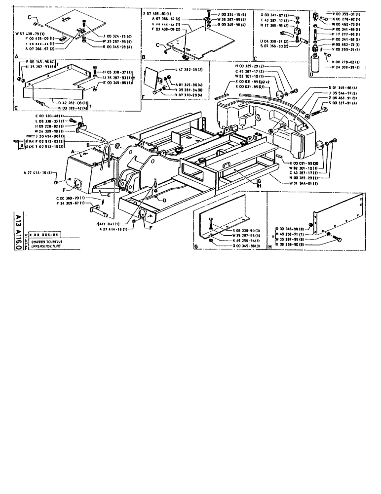 Схема запчастей Case 90BCL - (050) - UPPERSTRUCTURE (05) - UPPERSTRUCTURE CHASSIS