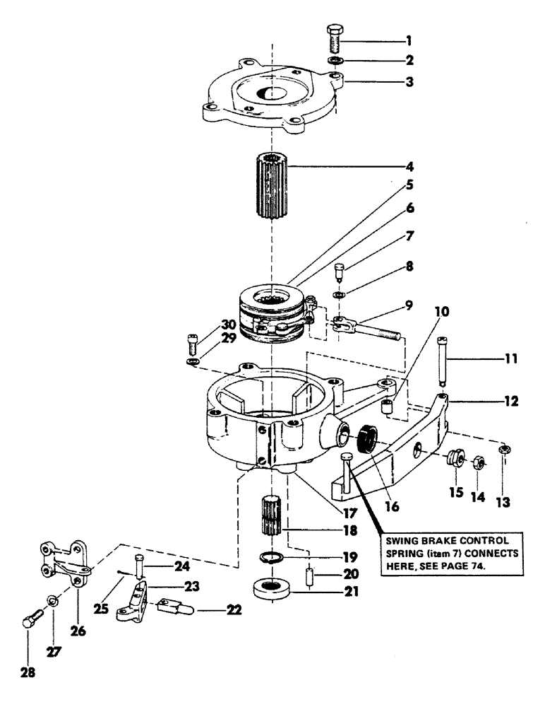 Схема запчастей Case 40EC - (072) - SWING BRAKE (05) - UPPERSTRUCTURE CHASSIS