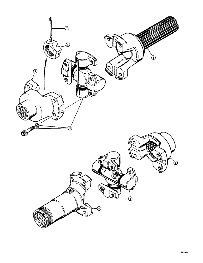 Схема запчастей Case 300 - (140) - WINCH DRIVE SHAFT, HOLT WINCH (18) - ATTACHMENT ACCESSORIES