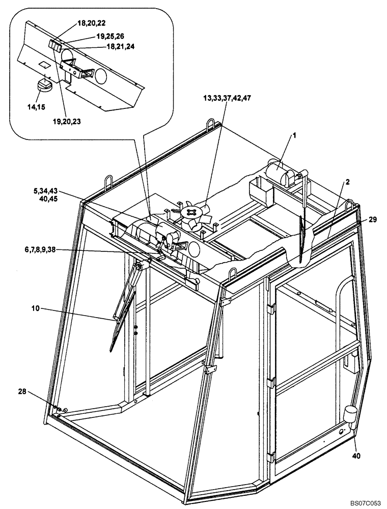 Схема запчастей Case SV212 - (55.510.01) - HARNESS, CAB UPPER INTERIOR (55) - ELECTRICAL SYSTEMS