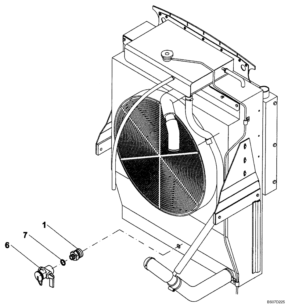 Схема запчастей Case SV208 - (02-002-01[01]) - DRAIN, RADIATOR (GROUP 129) (ND126744) (02) - ENGINE